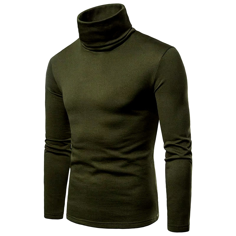 Autumn Winter Mens Turtleneck Sweaters Casual Thermal Long Sleeve Slim Fit Pullovers Stretch Basic Tops Sweatshirt Jumper Tshirt